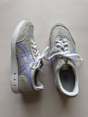 Onitsuka Tiger Womens Shoes Retro Style Gray Lavender Size 6.5 US Suede & Nylon